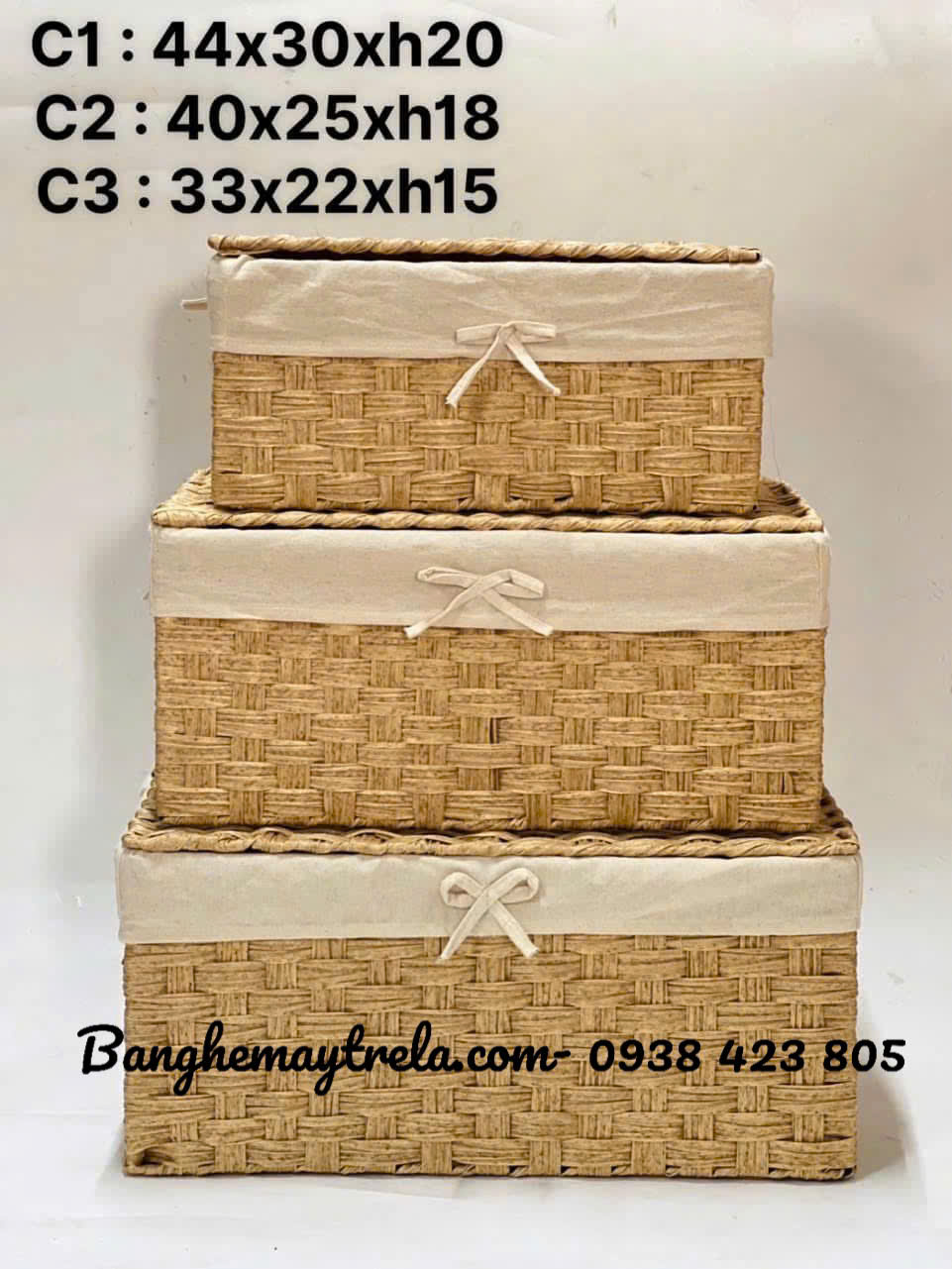 Giỏ chữ nhật đựng đồ mây tự nhiên